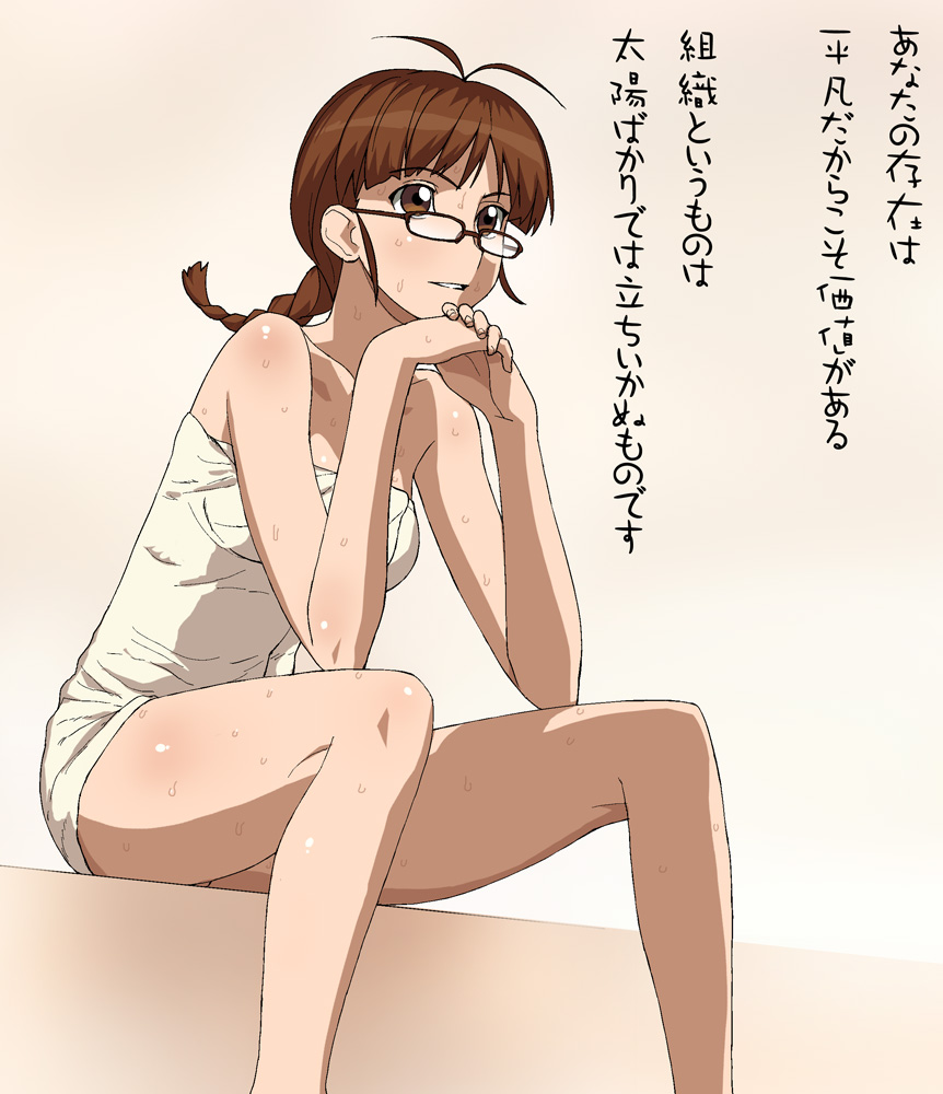 1girl, a1, akizuki_ritsuko, antenna_hair, braid, brown_eyes, brown_hair, code_geass