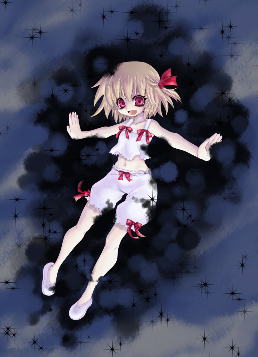 1girl, blonde_hair, darkness, female, gem_(ddt), gem_(pixiv), highres, lingerie
