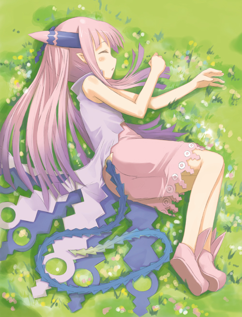 closed_eyes, milreaf, motofumi, pointy_ears, sleeping, summon_night, summon_night_4, tail