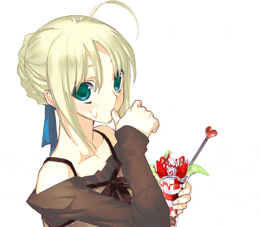 1girl, fate/stay_night, fate_(series), parfait, saber, solo, sumi_hei