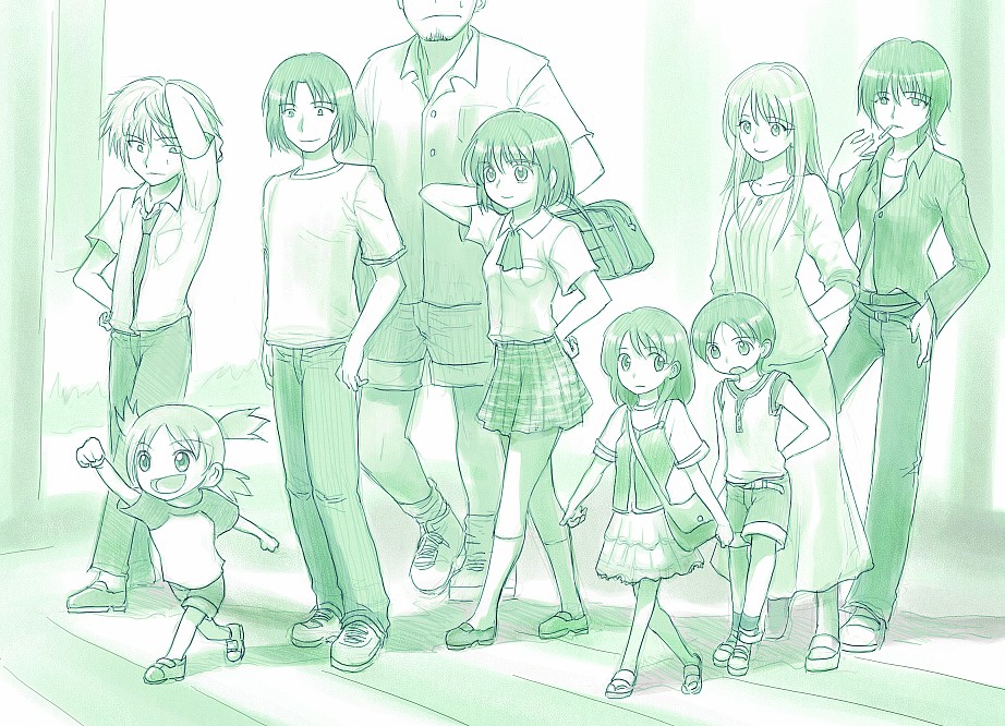 3boys, 6+girls, ayase_asagi, ayase_ena, ayase_fuuka, child, everyone, eyebrows