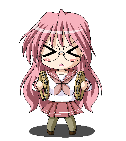 >_<, animated, animated_gif, closed_eyes, instrument, jun_(aoerm), lowres, lucky_star