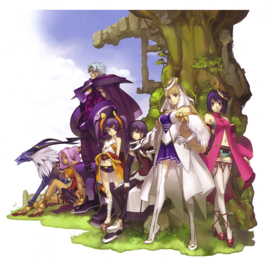 ar_tonelico, ar_tonelico_2, ar_tonelico_ii, armor, armored_dress, bare_shoulders, blonde_hair, blue_hair