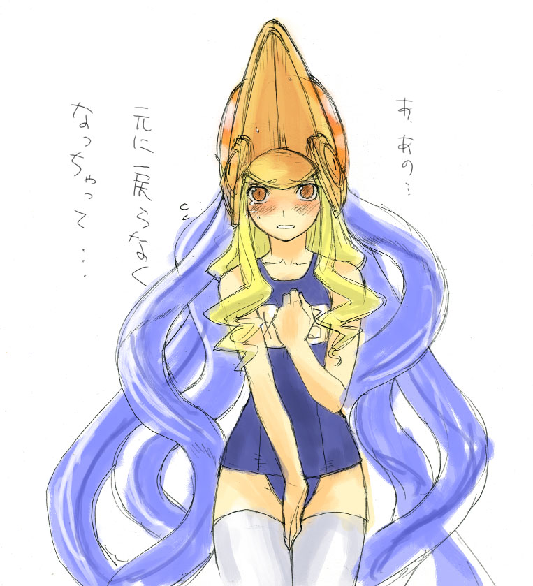 1girl, blonde_hair, blush, capcom, covering, embarrassed, genderswap, hat