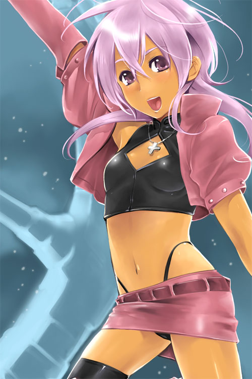 char's_deleted_affair, char's_deleted_affair, dark_skin, gundam, highleg, illia_pazom, jewelry, midriff