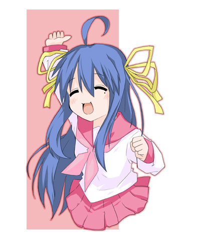 1girl, da_capo, da_capo_i, izumi_konata, lowres, lucky_star, parody, solo