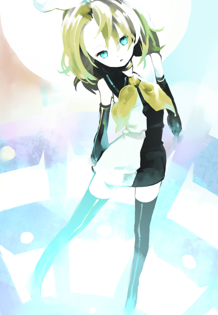 boots, gloves, kagamine_rin, kagamine_rin_(meltdown), kagamine_rin_(roshin_yuukai), long_hair, meltdown, meltdown_(vocaloid)
