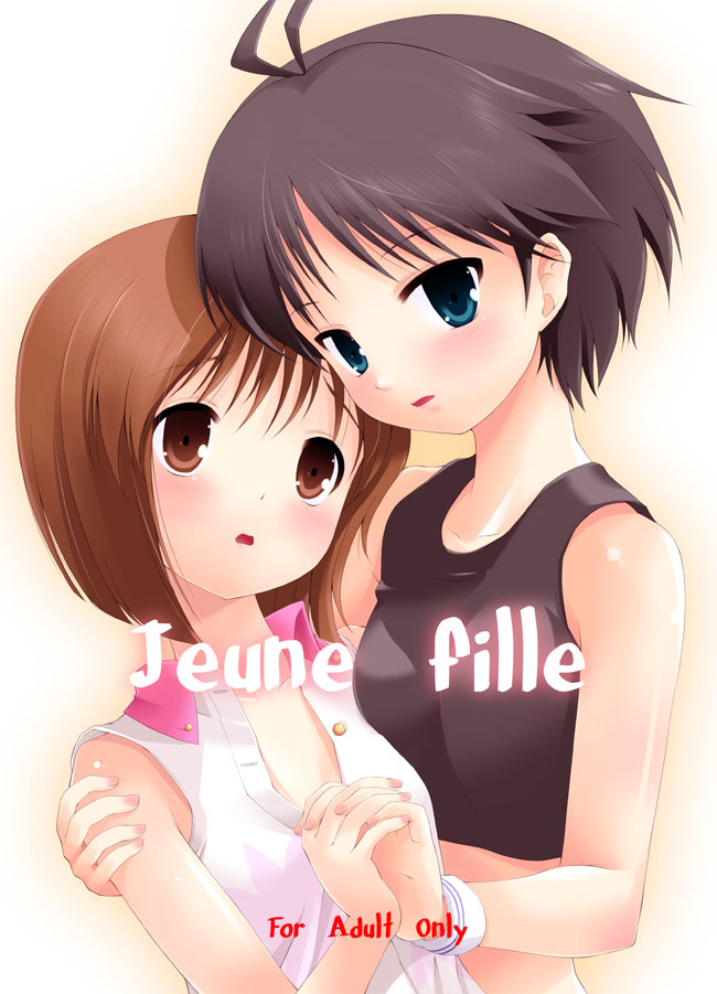2girls, antenna_hair, hagiwara_yukiho, hand_holding, idolmaster, kikuchi_makoto, multiple_girls, tilm