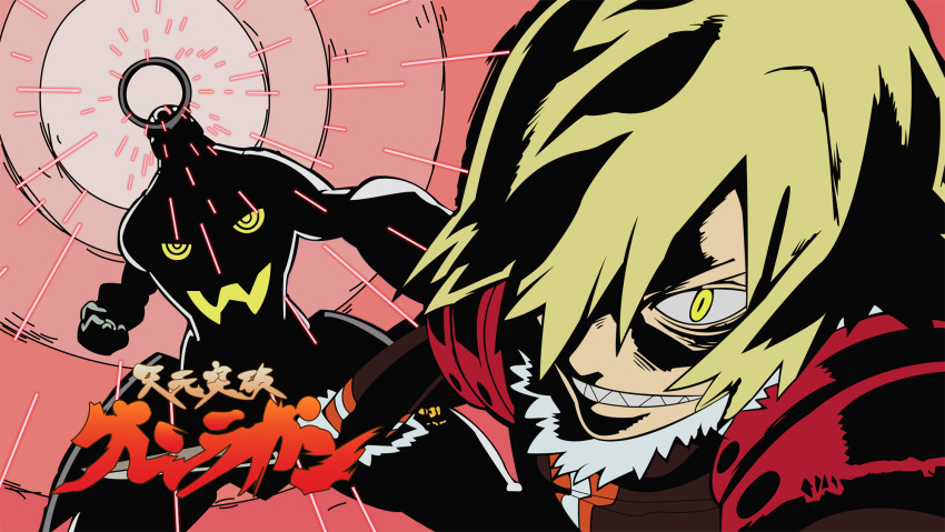 1boy, copyright_name, enki, enki_(gurren_lagann), eyecatch, hair_over_one_eye, highres, male_focus