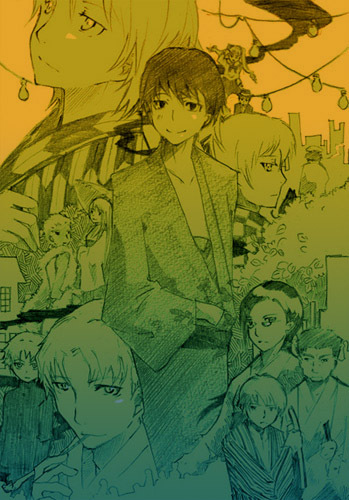6+boys, 6+girls, april_(darker_than_black), darker_than_black, everyone, havoc, hei, japanese_clothes