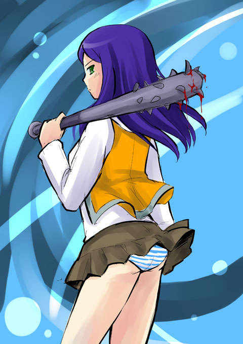 00s, club, ishizaki_uni, kuga_natsuki, my-hime, panties, striped, striped_panties