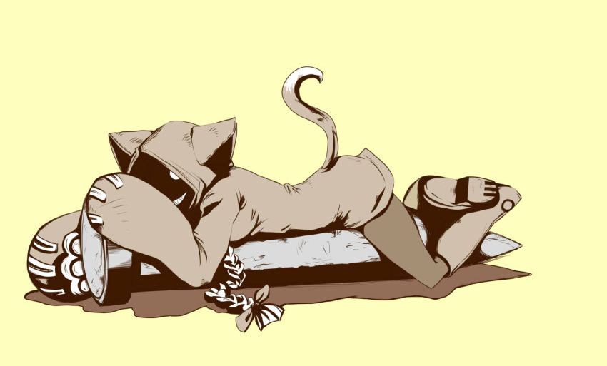 blazblue, blonde_hair, braid, cat_ears, cat_hood, cat_tail, dark_skin, dokutaa_hakase