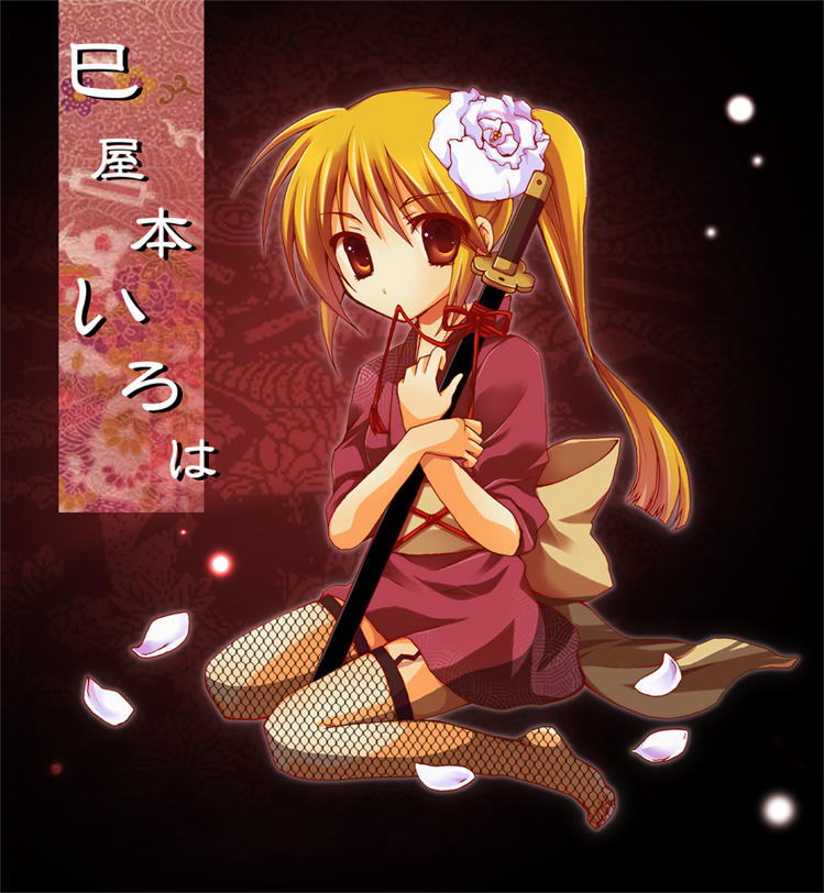 1girl, black_background, dress, garter_straps, long_sleeves, looking_at_viewer, miyamoto_iroha, pokopi