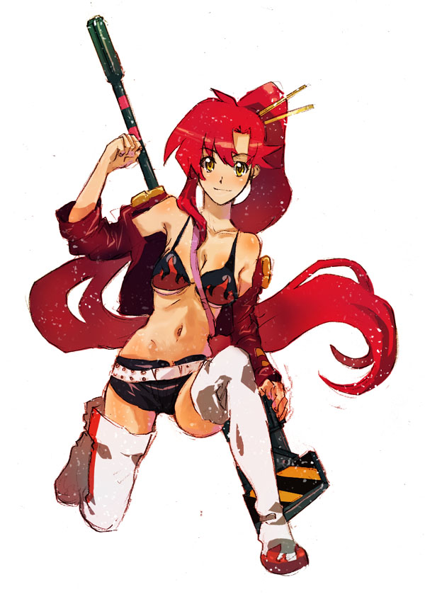 1girl, bikini, bikini_top, oira, oira_(kagaribi), solo, swimsuit, tengen_toppa_gurren_lagann, thigh-highs, yoko_littner