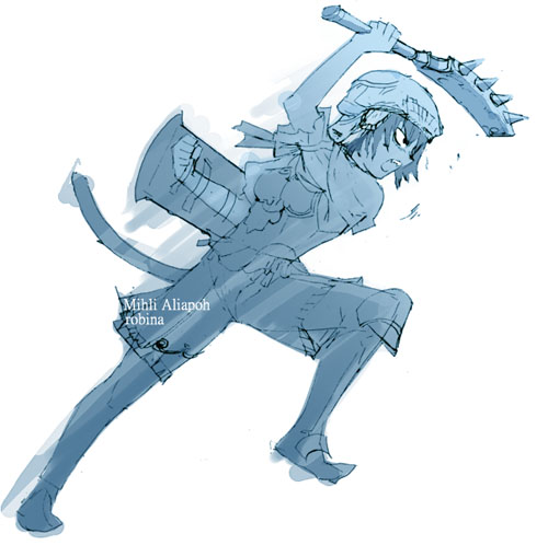 1girl, armor, axe, female, final_fantasy, final_fantasy_xi, full_body, helmet