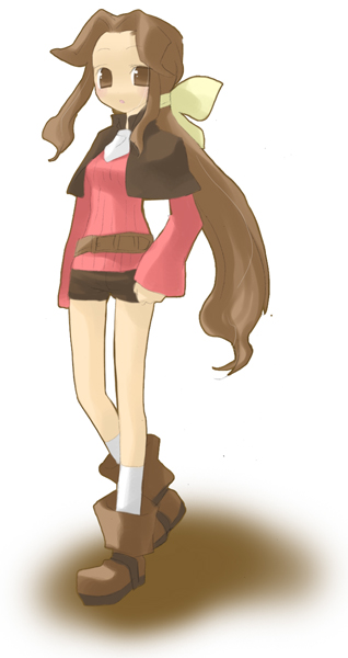 1girl, brown_eyes, brown_hair, castille, castille_(phantom_brave), long_hair, phantom_brave, ponytail