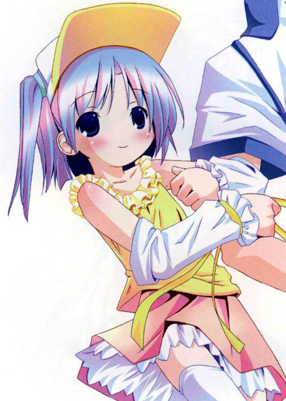asymmetrical_clothes, blush, magical_girl, moetan, nao-kun, pastel_ink, pop, single_thighhigh, thigh-highs