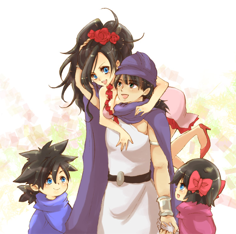 blue_eyes, bow, cape, couple, deborah, deborah's_daughter, deborah's_son, deborah's_daughter