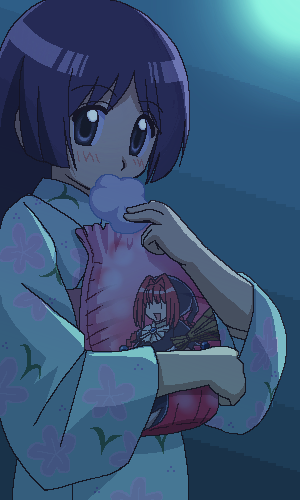 awa, bag, blue_eyes, blue_hair, blush, child, crossover, dorothy