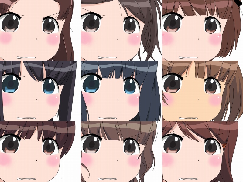 6+girls, fine_art_parody, gununu, kimi_kiss, multiple_girls, parody, warhol