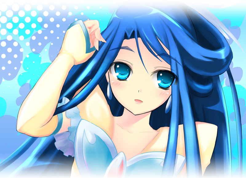 1girl, aqua_background, blue, cure_aqua, magical_girl, minazuki_karen, precure, shima-shuu