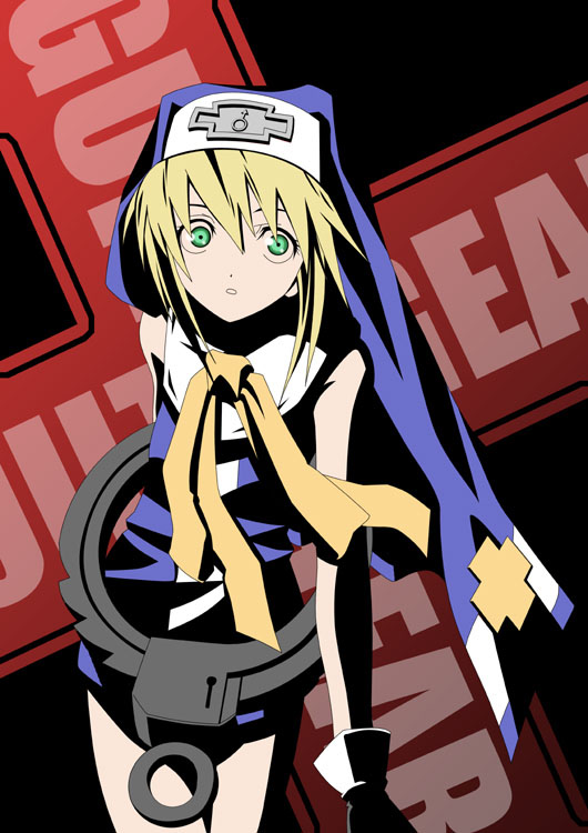 1boy, arc_system_works, blonde_hair, bridget_(guilty_gear), cuffs, green_eyes, guilty_gear, habit