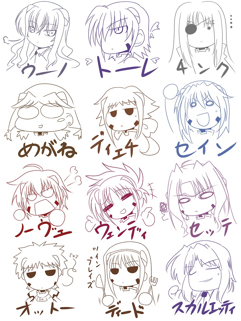 cinque_(nanoha), deed_(nanoha), dieci_(nanoha), due_(nanoha), eyepatch, glasses, lyrical_nanoha, mahou_shoujo_lyrical_nanoha