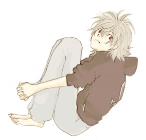 1boy, lowres, lrk, male_focus, nagisa_kaworu, neon_genesis_evangelion, simple_background, solo
