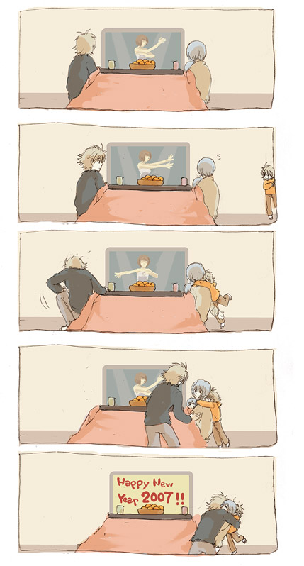 00s, 2007, 2boys, 2girls, ayanami_rei, child, family, hug