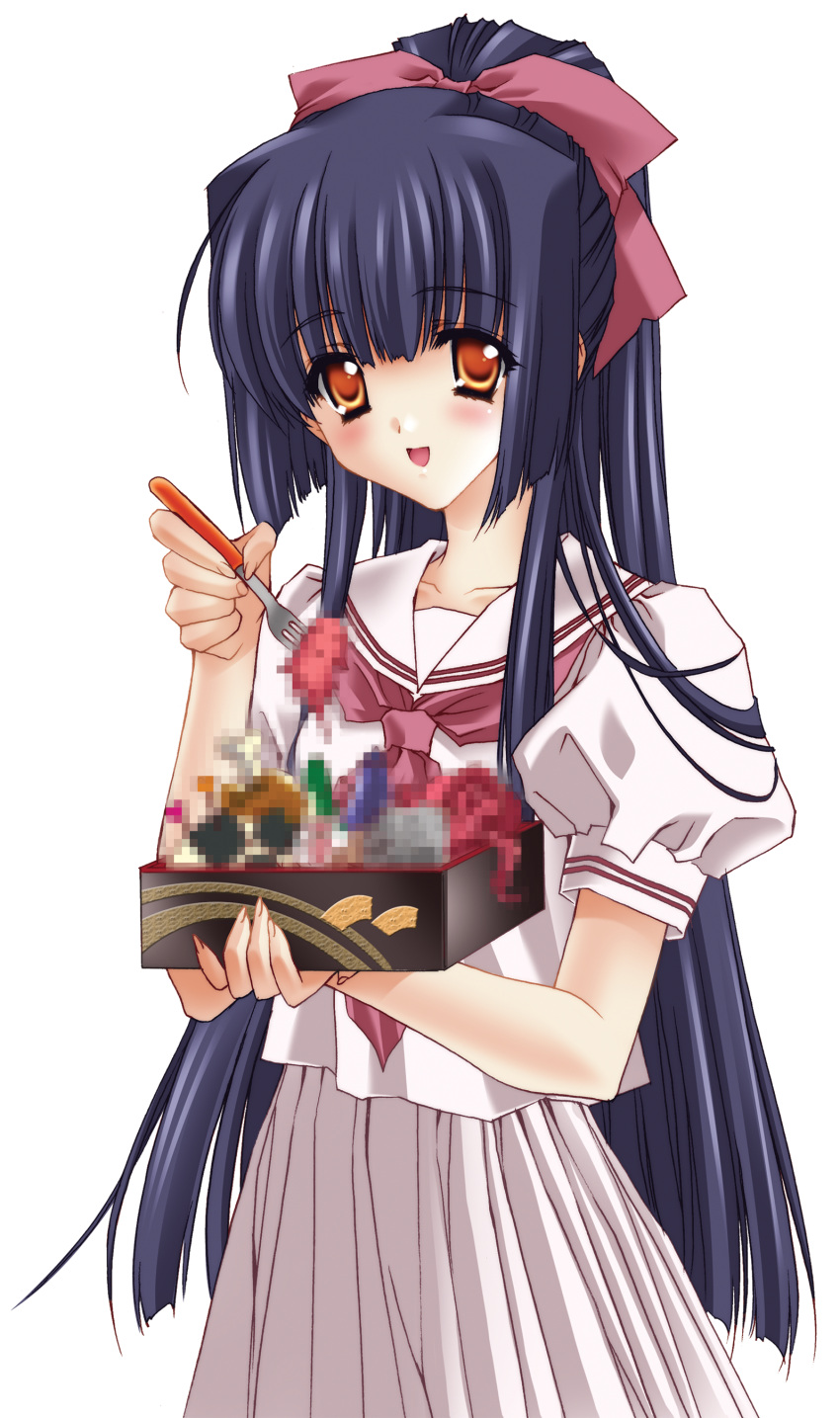 00s, absurdres, bad_food, blue_hair, carnelian, censored, fake_censor, food
