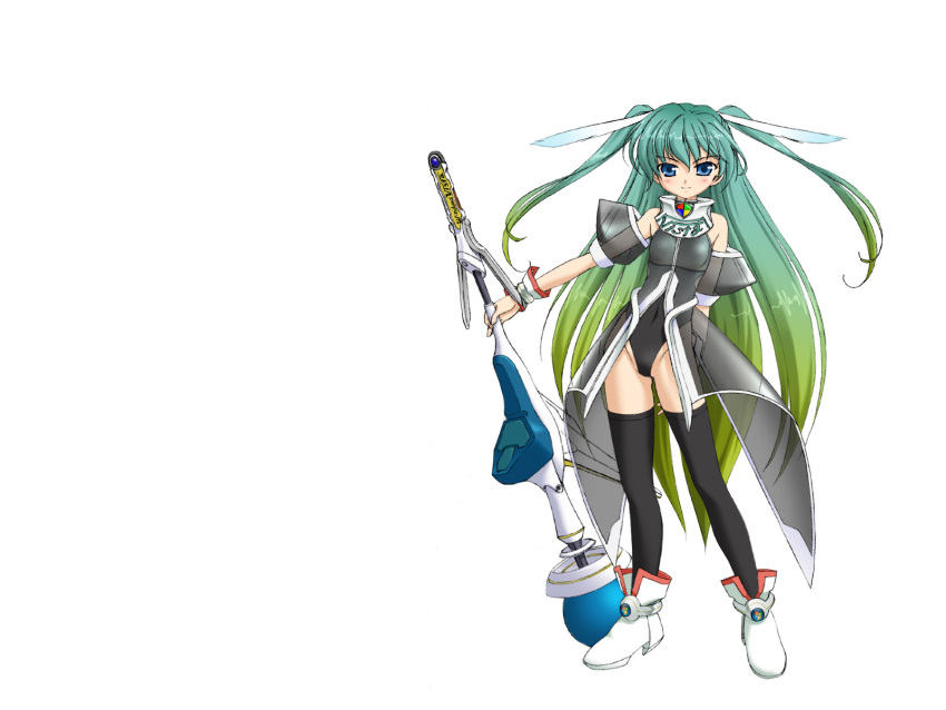 blue_eyes, blush, chiivistan, green_hair, highres, long_hair, multicolored_hair, os-tan