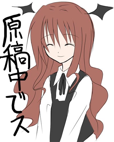 1girl, female, head_wings, koakuma, lowres, miwa_maku, solo, the_embodiment_of_scarlet_devil