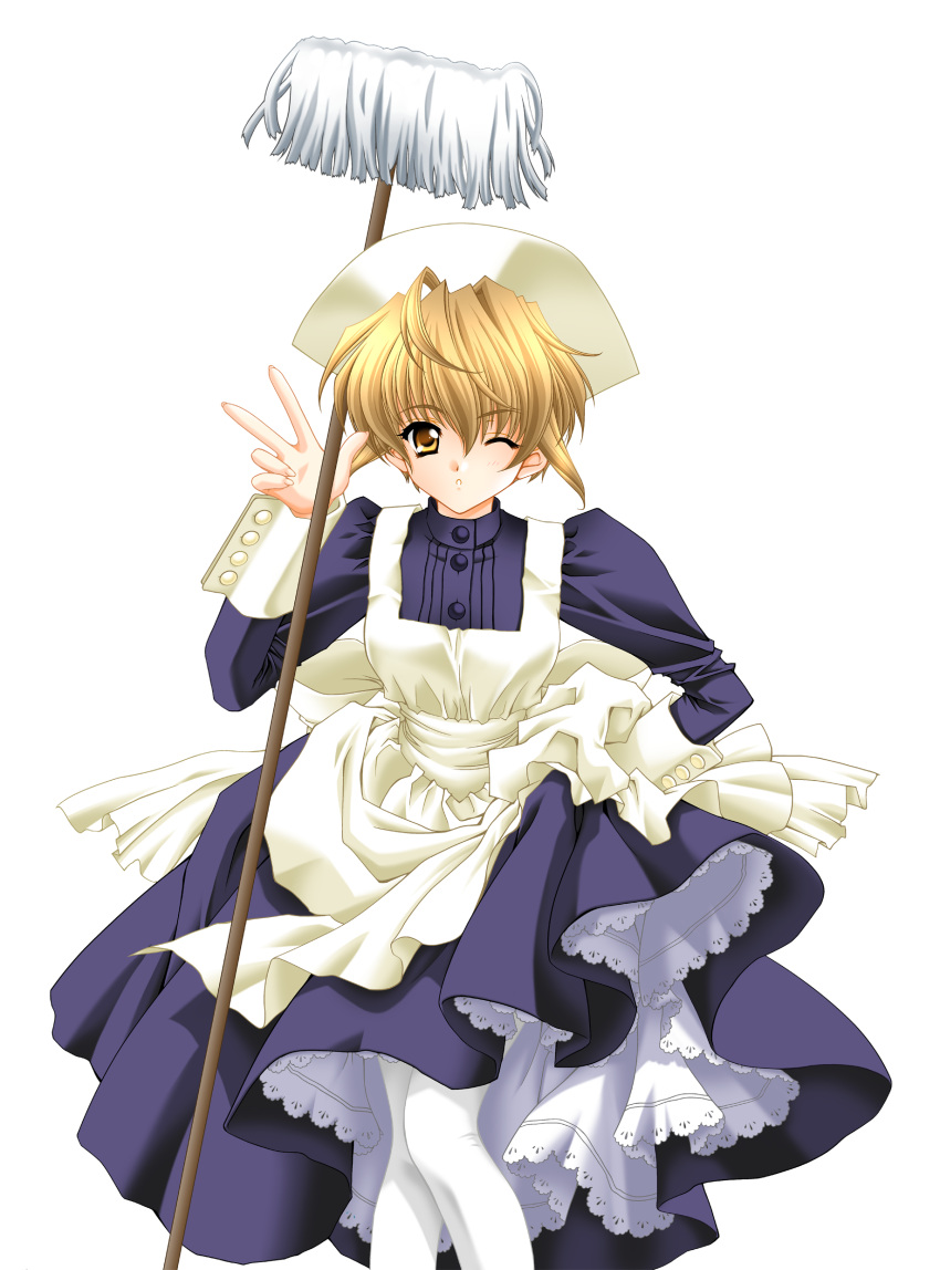 00s, absurdres, blonde_hair, carnelian, highres, kao_no_nai_tsuki, kurihara_sayaka, maid