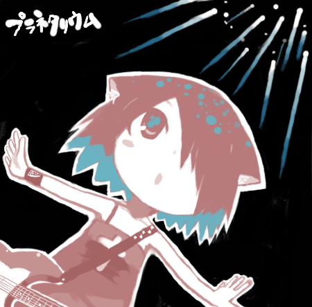1girl, animal_ears, arue, cat_ears, guitar, instrument, lowres, original