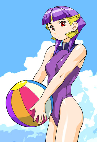 00s, ball, bangs, beachball, blunt_bangs, bob_cut, ester_ein_astrada, kenran_butou_sai