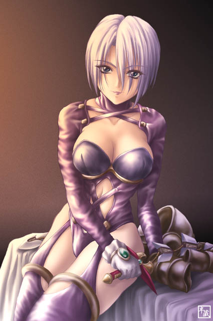1girl, bed, bed_sheet, breasts, brown_background, cleavage, cleavage_cutout, corset