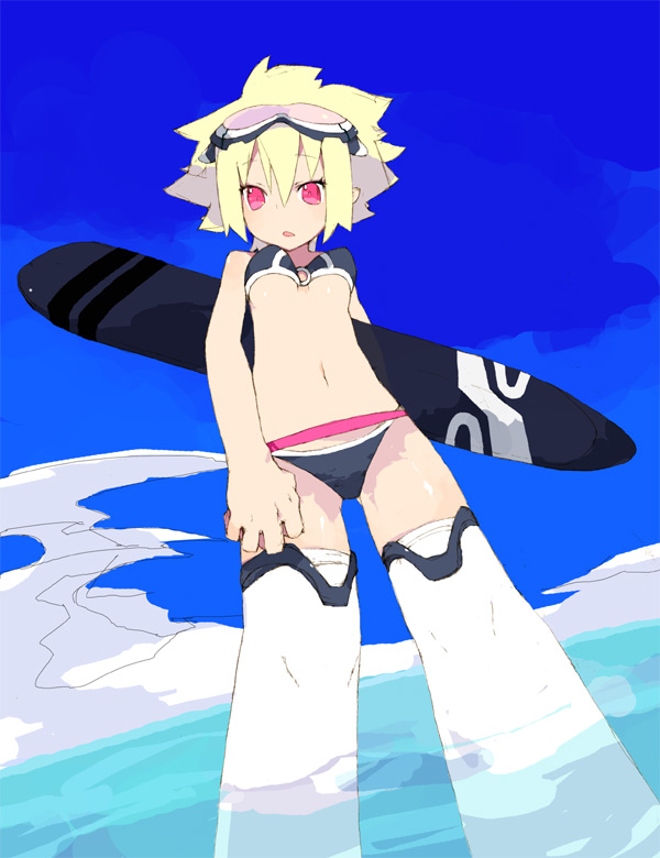 bikini, brws, goggles, original, swimsuit, thigh-highs