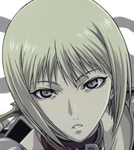 1girl, blonde_hair, clare_(claymore), claymore, close-up, grey_eyes, jpeg_artifacts, lowres