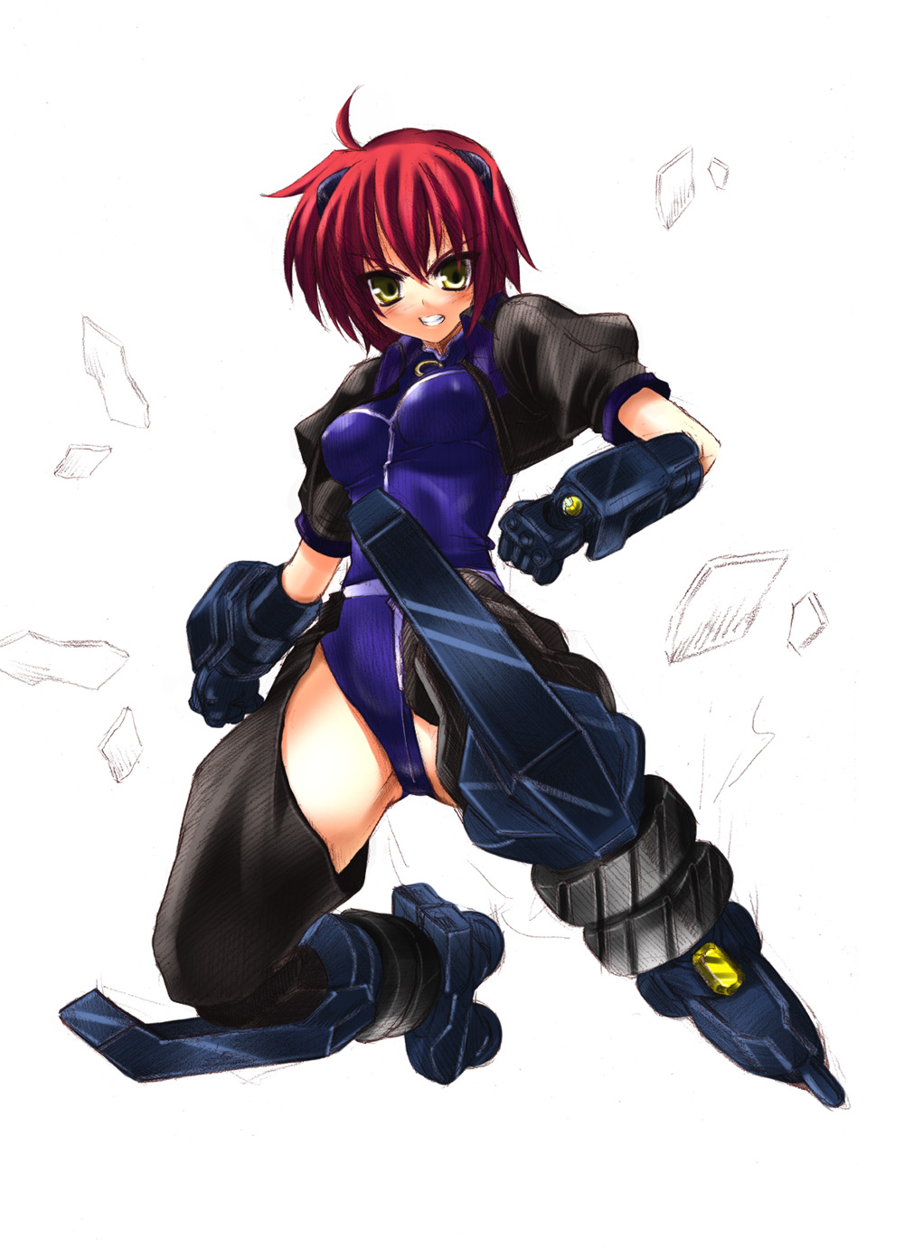 gloves, highres, iga_tamaki, inline_skates, jet_edge, mahou_shoujo_lyrical_nanoha, mahou_shoujo_lyrical_nanoha_strikers, nove