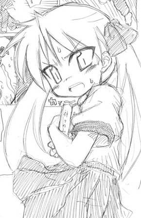 angry, book, hiiragi_kagami, long_hair, lowres, lucky_star, monochrome, school_uniform