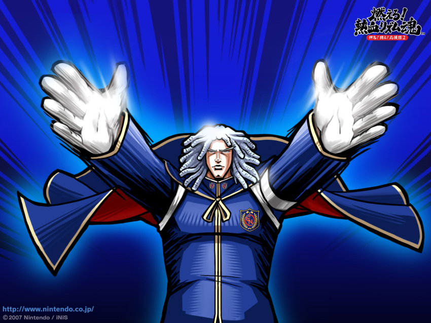 1boy, foreshortening, highres, kiryuuin_kaoru, male_focus, official_art, osu!_tatakae!_ouendan, osu!_tatakae!_ouendan_2