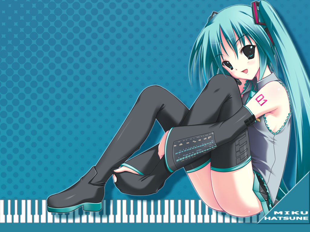 1girl, amino, amino_kohaku, aqua_hair, hatsune_miku, solo, thigh-highs, twintails