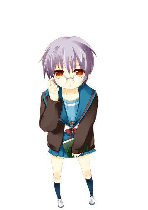 cardigan, nagato_yuki, sakura_noel, school_uniform, serafuku, suzumiya_haruhi_no_yuuutsu
