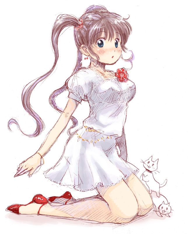 cat, nyannyannyan!, ogawa_hidari, original, sketch, twintails