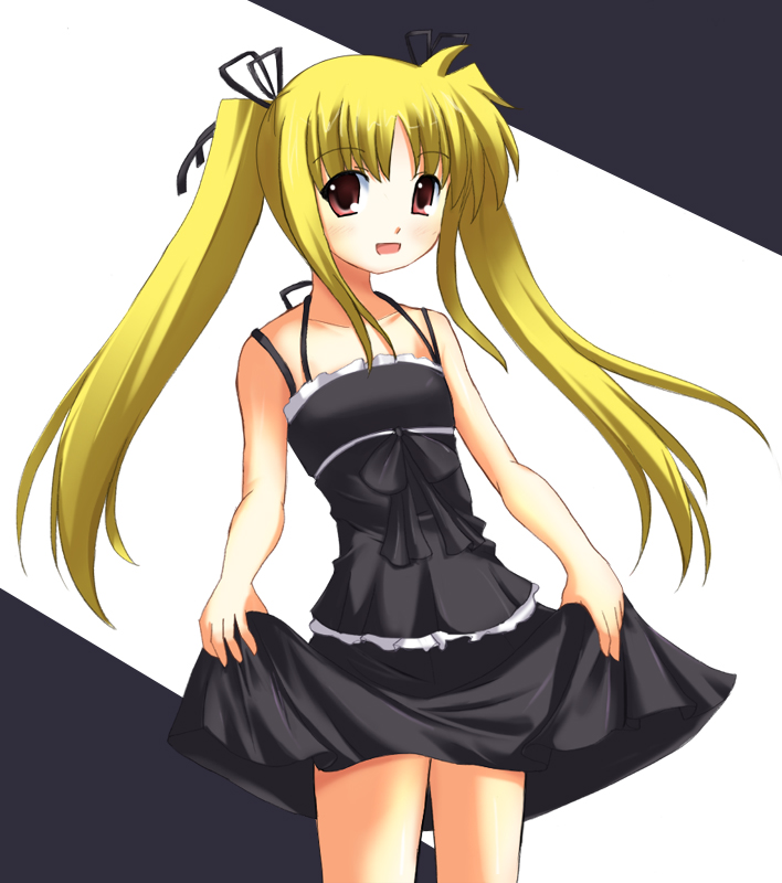 00s, 1girl, blonde_hair, dress, fate_testarossa, long_hair, lyrical_nanoha, mahou_shoujo_lyrical_nanoha