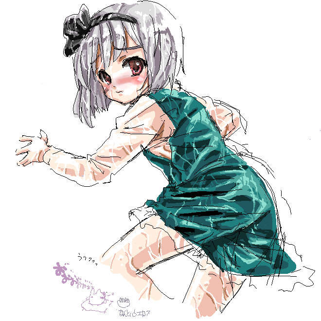 1girl, blush, female, imo, imo_(ryokyou), konpaku_youmu, solo, touhou