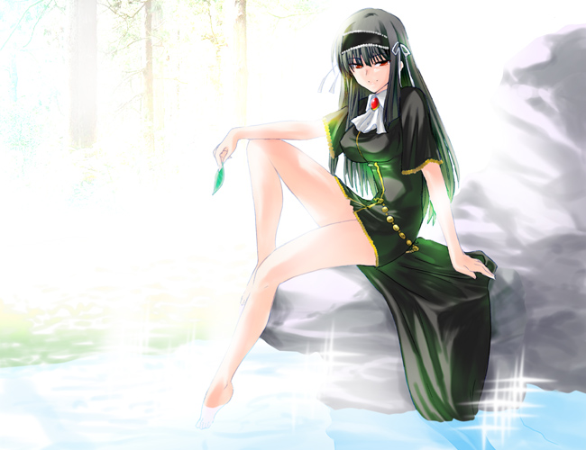 barefoot, feet_in_water, kimi_ga_aruji_de_shitsuji_ga_ore_de, kuonji_shinra, otaut-r, soaking_feet, water