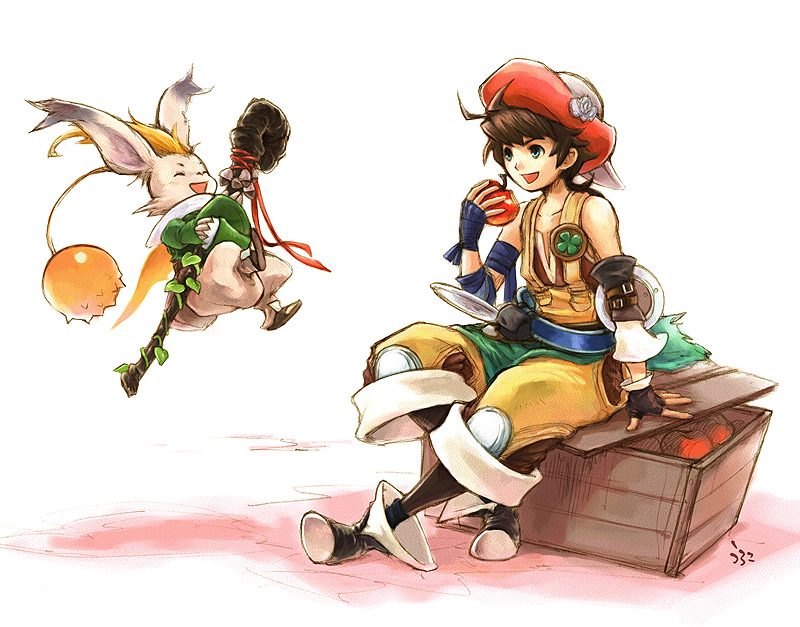 eating, final_fantasy, final_fantasy_tactics, final_fantasy_tactics_a2, final_fantasy_tactics_advance, gloves, hat, luso_clemens