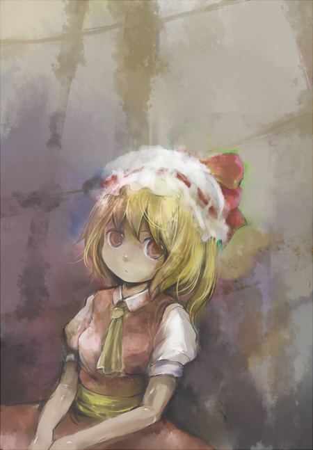 blonde_hair, female, flandre_scarlet, hat, mathnote, red_eyes, touhou