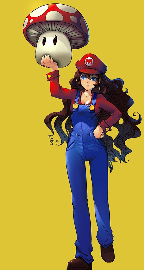 1girl, adiyos, blue_eyes, brown_hair, female, genderswap, genderswap_(mtf), hat